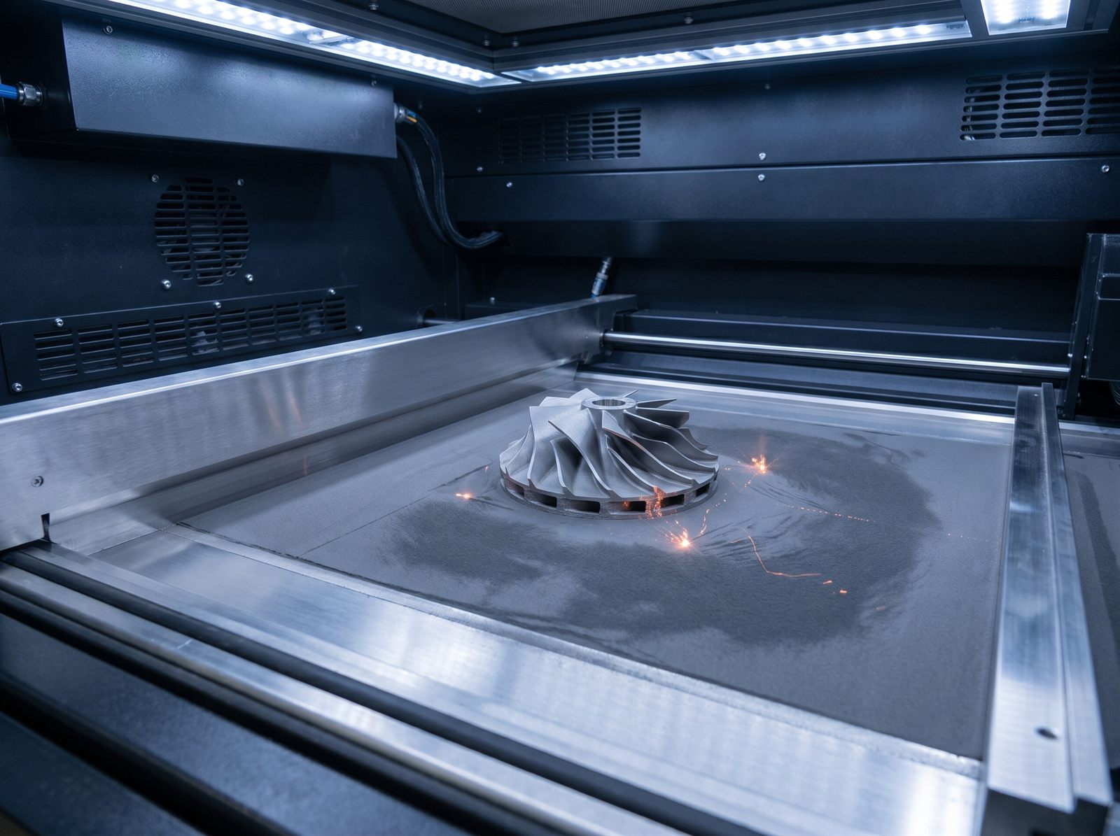 LPBF metal additive manufacturing of a turbine component